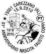 annullo filatelico Fausto-Coppi