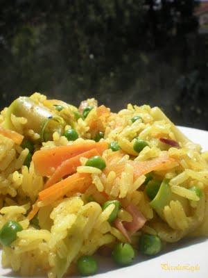 Riso Basmati con Pancetta e Verdure al Curry