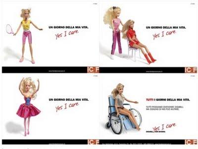 Campagna choc con Barbie su sedia a rotelle