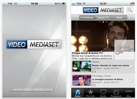 Aggiornamento per l’applicazione Video Mediaset per iPhone e iPad con diverse novità!!