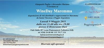 I vini di Tenuta di Fessina e Villa Petriolo a Wineday Maremma domenica 9 maggio a Follonica