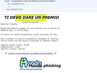 Il mondo phishing: più lo clicchi più ti premia