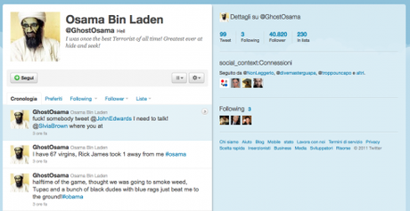 Osama Bin Laden è morto, ma continua a tweettare @GhostOsama