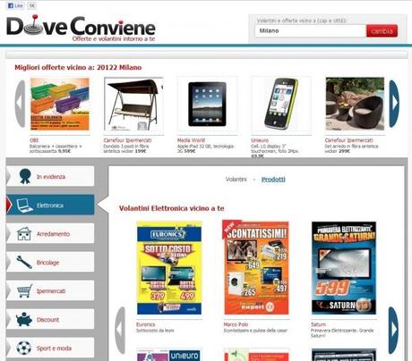 Tutti i volantini dei centri commerciali nel pc: Doveconviene.it