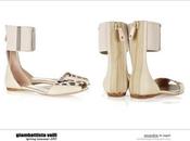 Giambattista Valli metal-cuffed leather canvas sandals 2011