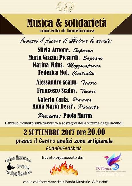 Concerto a favore delle vittime degli incendi Concerto a favore delle vittime degli incendi