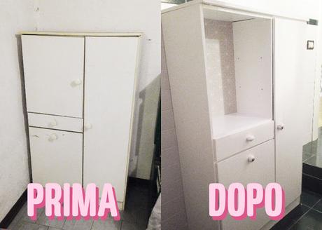 Restyle di vecchi armadietti e il nuovo aspirapolvere - prima e dopo Restyle di vecchi armadietti e il nuovo aspirapolvere - prima e dopo