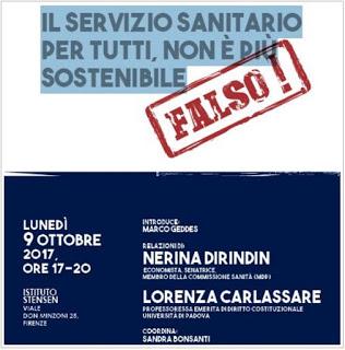 Il servizio sanitario per tutti non è più sostenibile: Falso! Il servizio sanitario per tutti non è più sostenibile: Falso!