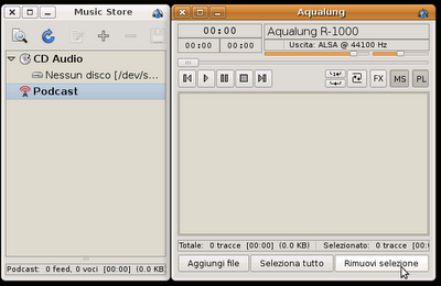 Aqualung è un ottimo player musicale per GNU/Linux  che offre anche un database musicale.