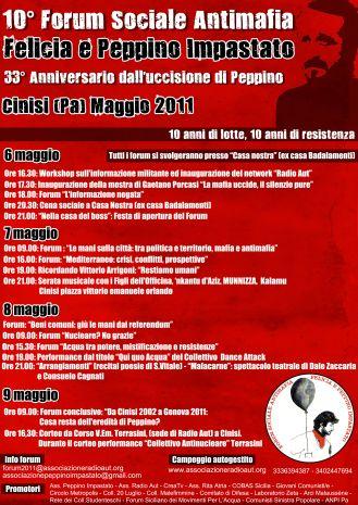 Cinisi 6,7,8,9 maggio 2011: Forum sociale antimafia