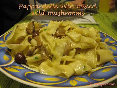 Recipe 12, 13 e 14: Pappardelle with mixed wild mushrooms, Borlotti beans with olive oil and lemon juice, Olive oil and lemon juice dressing