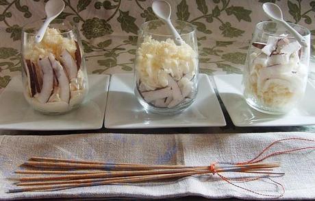 Granita di cocco in mousse al cioccolato bianco