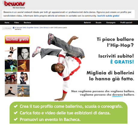 Bewons: Il social network per appassionati e professionisti di Danza!