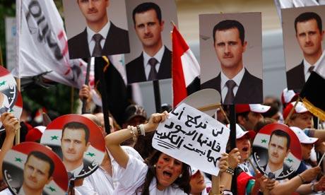 Supporters of Syria's President Bashar al-Assad 