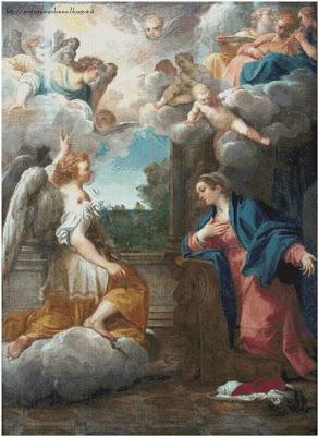 Schema punto croce: Annunciazione (Carracci) Schema punto croce: Annunciazione (Carracci)