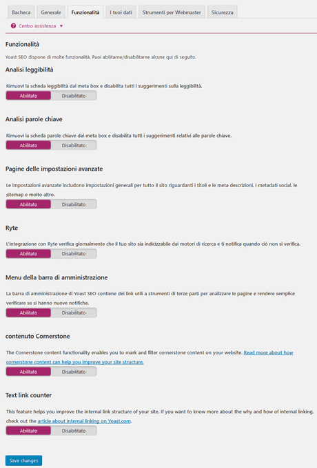 Yoast SEO: Guida in Italiano per configurare efficacemente il Plugin Tab-funzioni-yoast