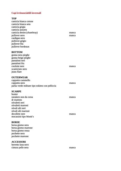 Risorse e liste utili per lo shopping ragionato Risorse e liste utili per lo shopping ragionato