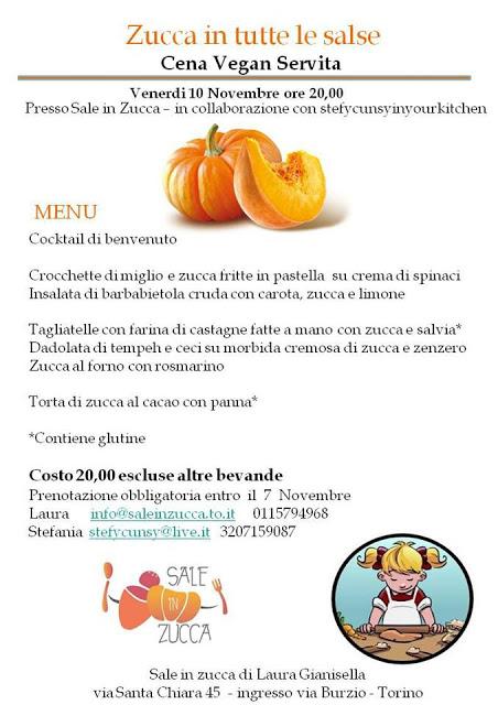 Zucca in tutte le salse - Cena Vegana a Torino Zucca in tutte le salse - Cena Vegana a Torino