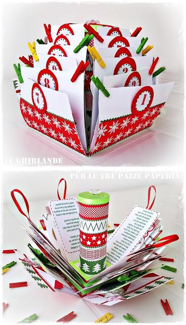 explosion box di natale calendario avvento explosion box natale riciclando tovaglioli di carta