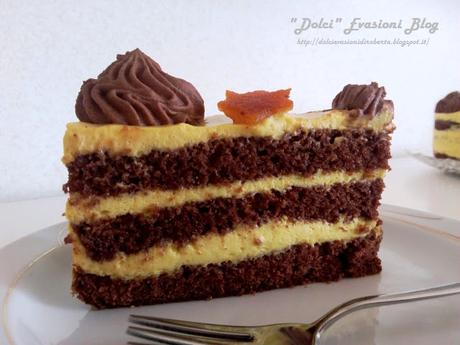 Torta Zabaione Chantilly, Namelaka al Fondente e profumo d'Arancia Crema zabaglione Iginio Massari, Pan di Spagna Ernst Knam
