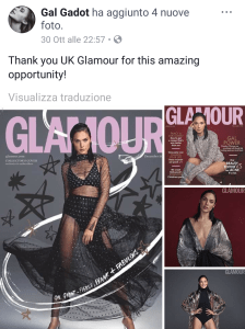 Gal Gadot Sulla Copertina Del Giornale ” Glamour “ Gal Gadot Sulla Copertina Del Giornale ” Glamour “