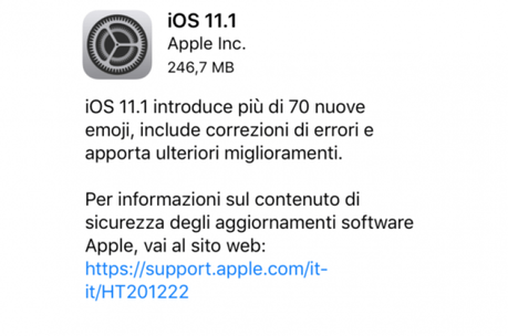 iOS 11.1 – Apple lo rilascia per tutti i suoi dispositivi, Link Diretti al Download iOS 11.1 – Apple lo rilascia per tutti i suoi dispositivi, Link Diretti al Download