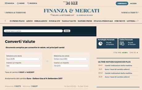 Cambio Valuta – Migliori siti e app per convertire soldi Cambio Valuta – Migliori siti e app per convertire soldi