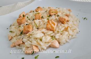 Risotto mojito con salmone. Risotto mojito con salmone.