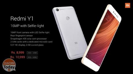 Xiaomi Redmi Y1 e Y1 Lite sono i due nuovi smartphone presentati oggi in India redmi y1