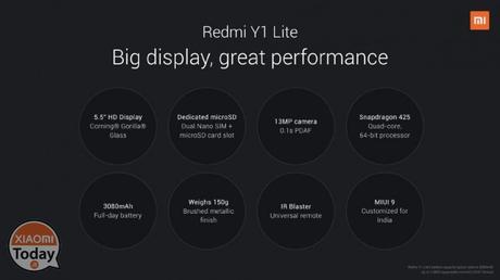 Xiaomi Redmi Y1 e Y1 Lite sono i due nuovi smartphone presentati oggi in India redmi y1