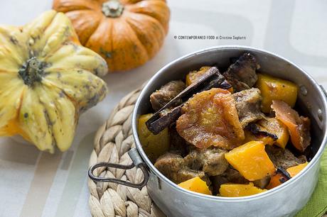 Spezzatino misto in doppia cottura con zucca e cannella spezzatino-con-zucca-doppia cottura-secondi-carne-ricetta-contemporaneo-food