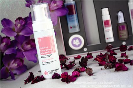 mousse detergente malva cofanetto Rituale di bellezza viso Biofficina Toscana mousse detergente malva cofanetto Rituale di bellezza viso Biofficina Toscana