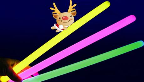 Cerchiamo Volontari a Milano per il Flash Mob “Umbria, il tuo regalo di Natale”! Nell'immagine, i glowsticks colorati che i volontari consegneranno ai partecipanti al Flash Mob