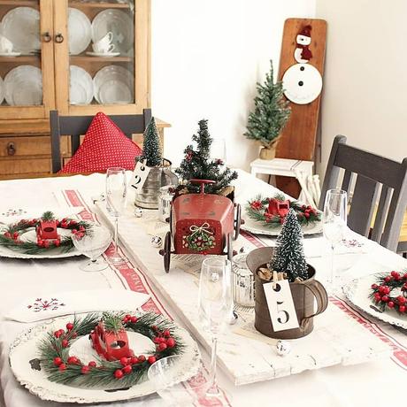Idee per la tavola di Natale L'immagine può contenere: tabella e spazio al chiuso