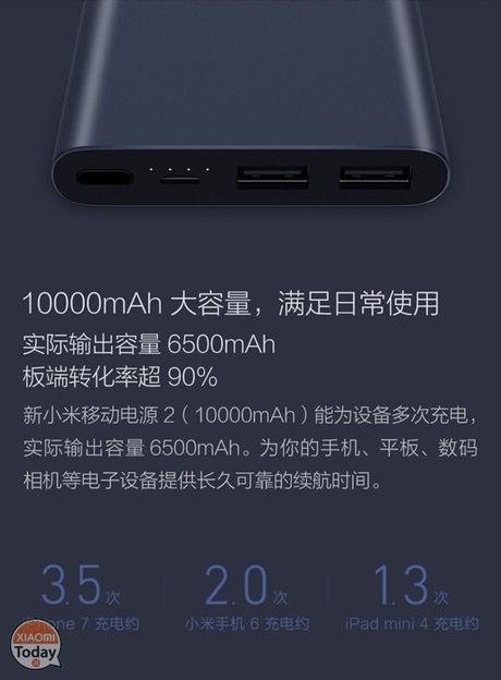 Presentata la nuova Xiaomi Mi Power Bank 2 da 10000 mAh xiaomi mi power bank