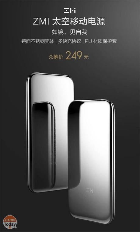 Xiaomi lancia la ZMI Space Power Bank con corpo in acciaio inossidabile a specchio zmi