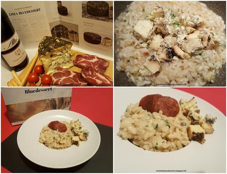 Risotto cremoso con formaggio Bluedessert alle erbe Risotto cremoso con formaggio Bluedessert alle erbe
