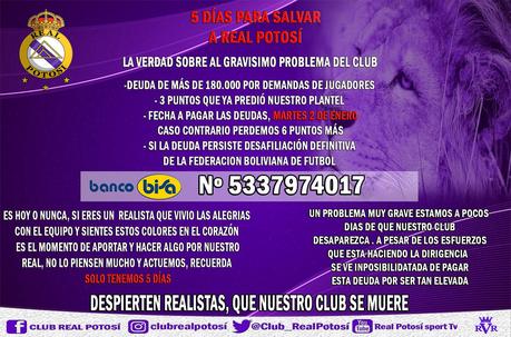Storie sudamericane: il drammatico appello del Real Potosí Storie sudamericane: il drammatico appello del Real Potosí