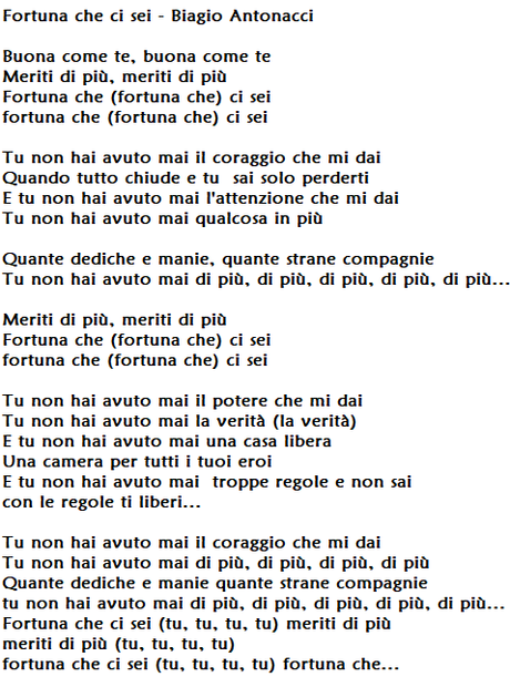 Fortuna che ci sei di Biagio Antonacci, significato e testo: una dedica a chi meriterebbe di più dalla vita Fortuna che ci sei di Biagio Antonacci, significato e testo: una dedica a chi meriterebbe di più dalla vita