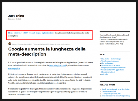 Come inserire i breadcrumb su WordPress con Yoast SEO Breadcrumb con Yoast SEO