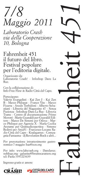 Faherenheit 451, Festival dell’editoria popolare digitale: per non bruciare i libri, ma conservarli