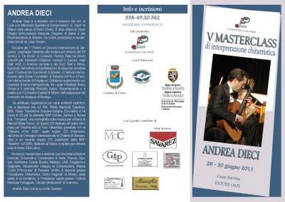 Masterclass di Andrea Dieci 26 - 30 giugno