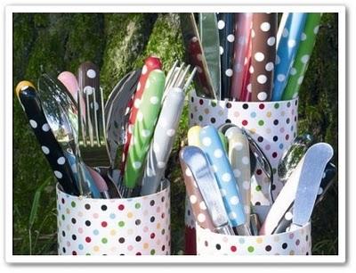 Cups, cutlery and polka dots...