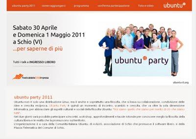 30 Aprile e 1 Maggio: Ubuntu Party 2011 a Schio (Vicenza)