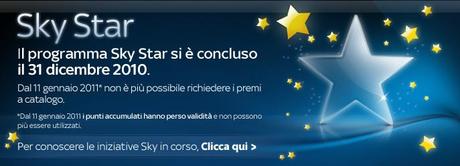 Programma concluso SkyStar Sky programma SkyStar Sky raccolta punti Sky Fregatura sky Abbonamento sky 