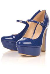 SUGAR Blue Patent Mary Jane Platform Shoes 