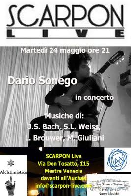 Dario Sonego in Concerto il 24 Maggio 2011 Scarpon Live Club