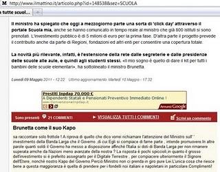 La pericolosa tecnologia wi fi in tutte le scuole entro il 2012 -  Brunetta specifica che il suo sogno è installarlo in tutte le scuole elementari