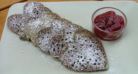 bukwheat pancakes with erba danielle (artemisia pontica?)
