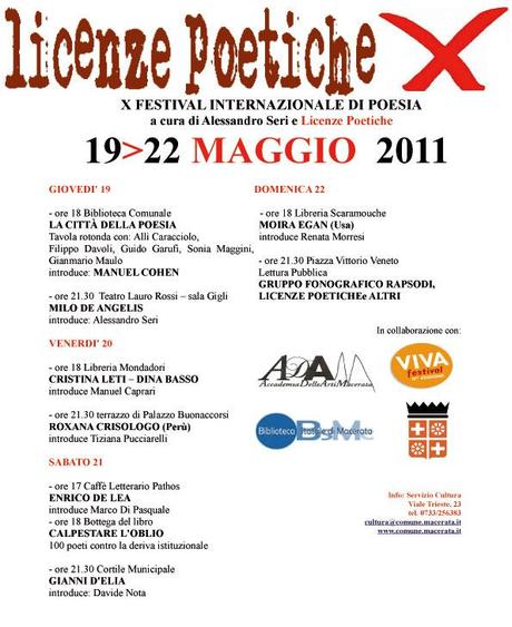 Macerata – Licenze poetiche – Festival Internazionale di Letteratura Aggiornata